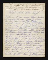 What Did She Say? (manuscript), circa 1870<blockquote class="juicy-quote">“But if those poor fellows sought to do us a lifelong favor they could not have done it more effectively than they did in their conduct towards us…”</blockquote><div class="view-evidence"><a href="https://doctorordoctress.org/islandora/object/islandora:1347/story/islandora:990" class="btn btn-primary custom-colorbox-load"><span class="glyphicon glyphicon-search"></span> Evidence</a></div>